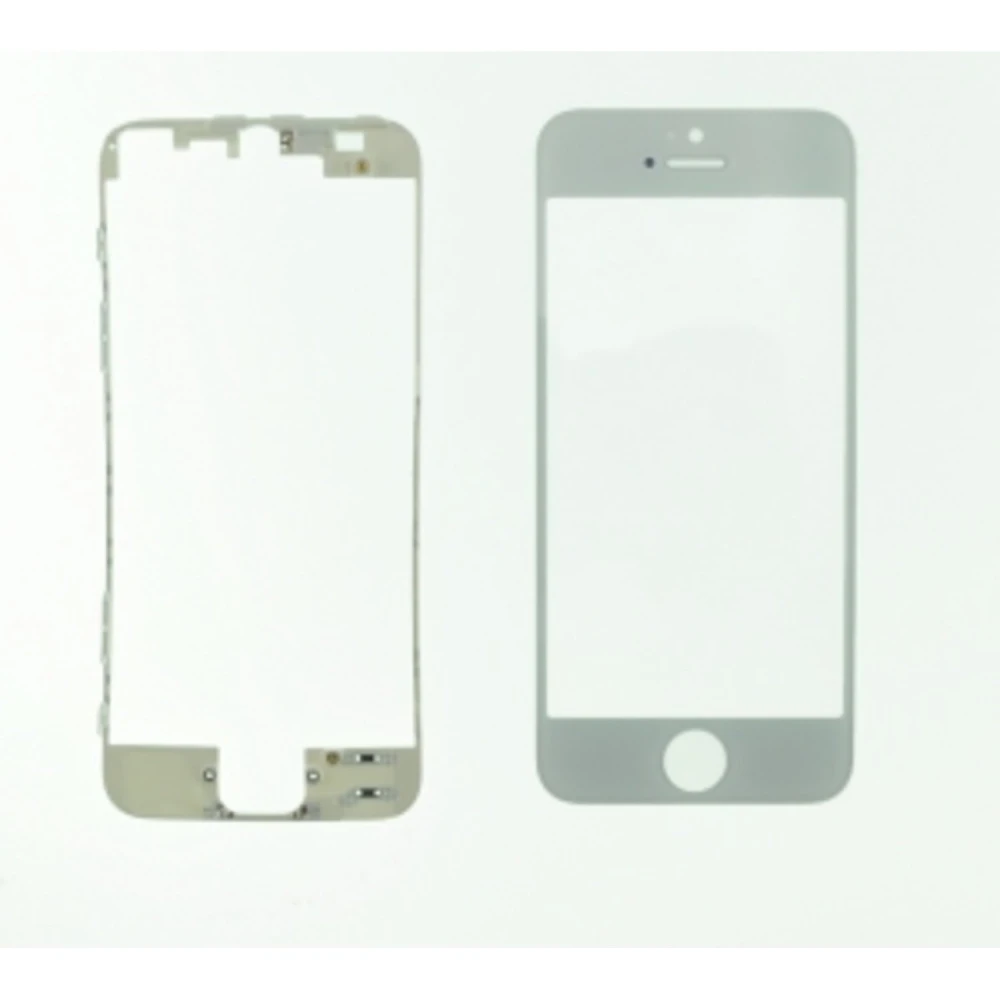 Pantalla de vidre iPhone 5 blanc amb marc adhesiu