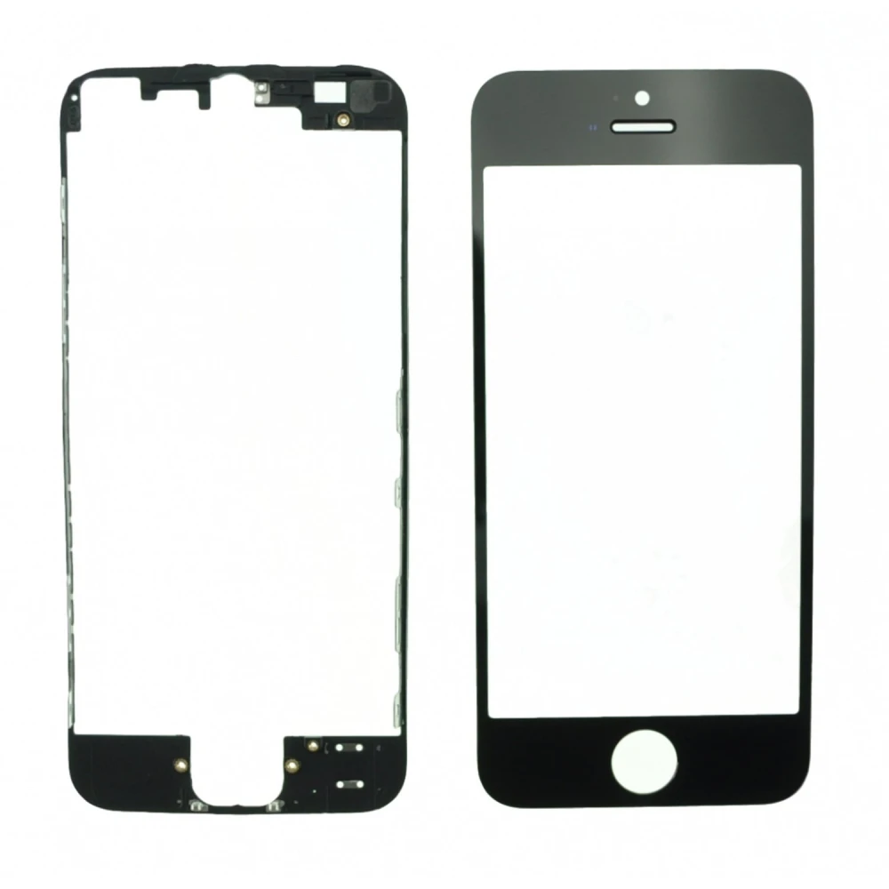 Pantalla de vidre iPhone 5 negra + marc adhesiu per a reparació