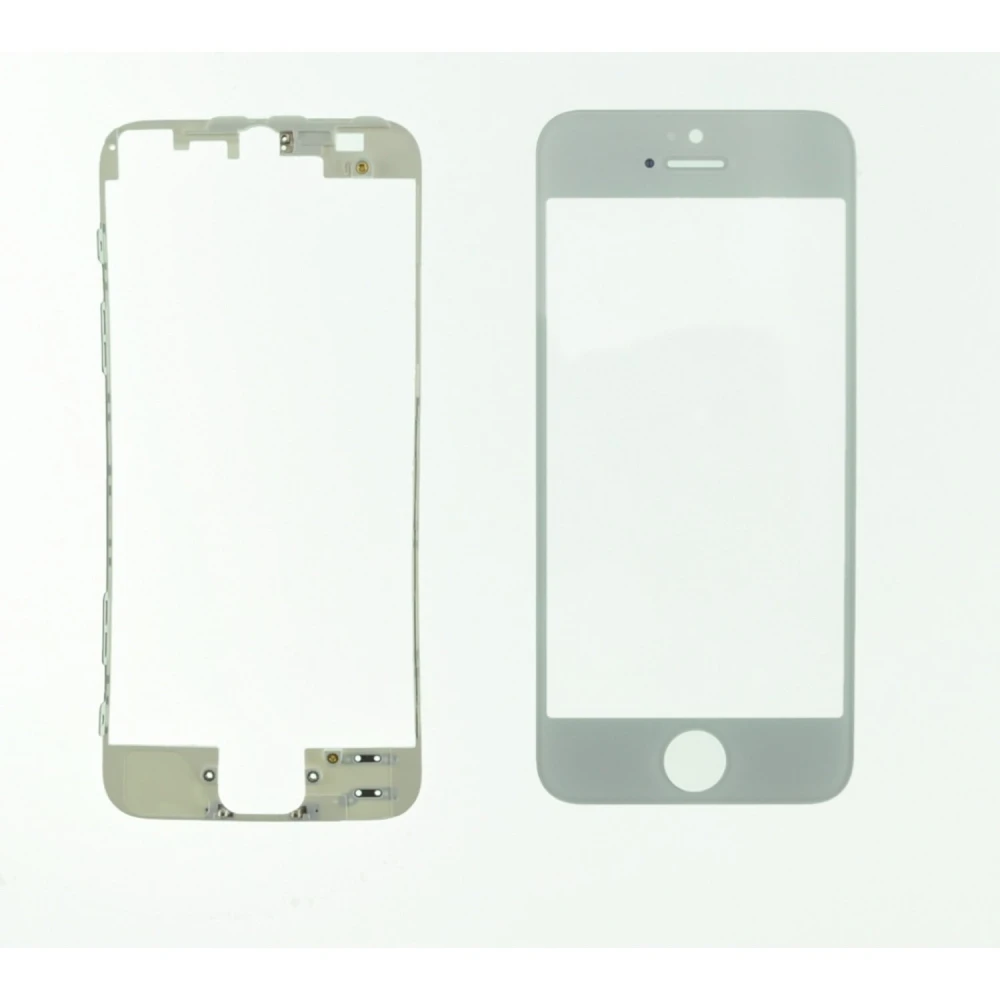 Pantalla de vidre iPhone 5s blanc amb marc adhesiu de satkit