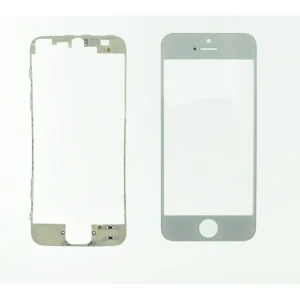 Pantalla de vidre iPhone 5s blanc amb marc adhesiu de satkit