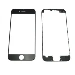 Pantalla de vidre iPhone 6 negra amb marc adhesiu per a reparació