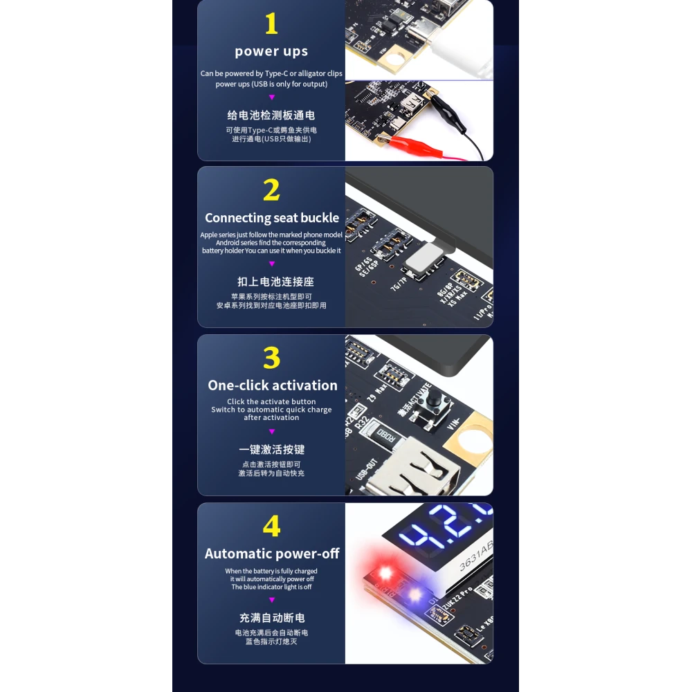 Placa d'activació de bateria Mechanic BA27 per a iPhone i Android