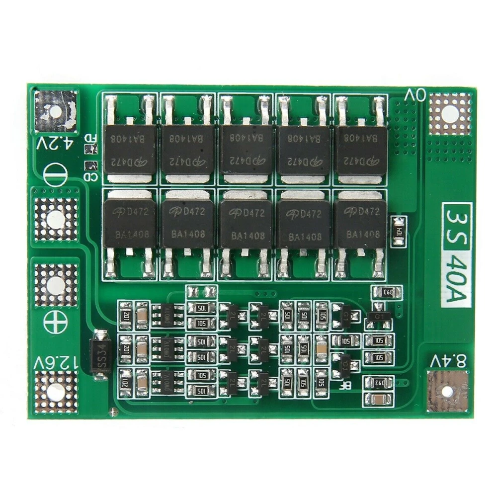 Placa de protecció PCB 3S 40A per a bateria de liti - Versió millorada