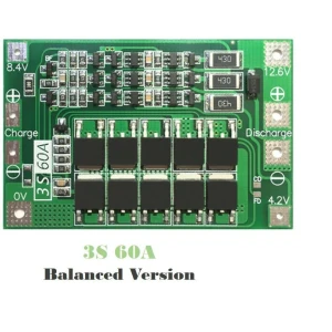 Placa de protecció PCB 3S 60A equilibrada per a bateria de liti