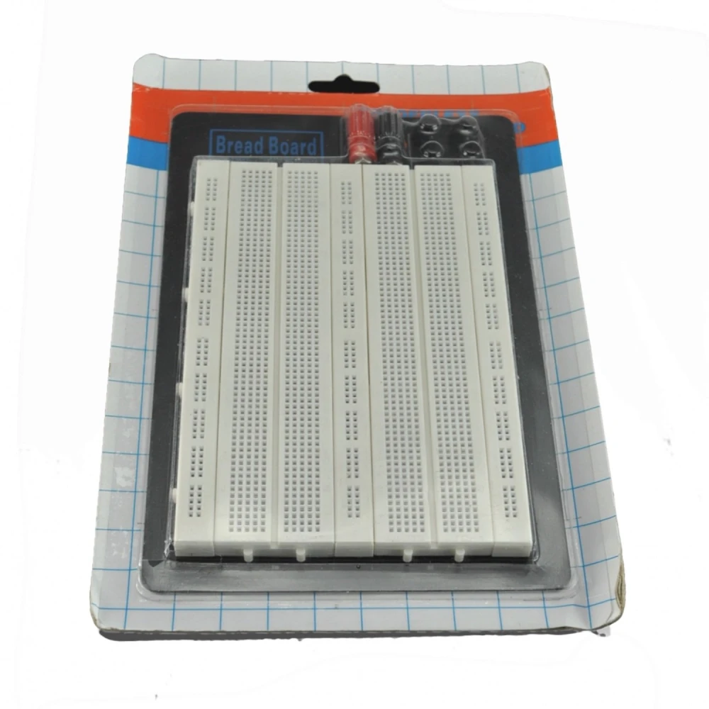 Placa protoboard 1660 punts 21.5cm x 13cm amb base metàl·lica i connexió de corrent