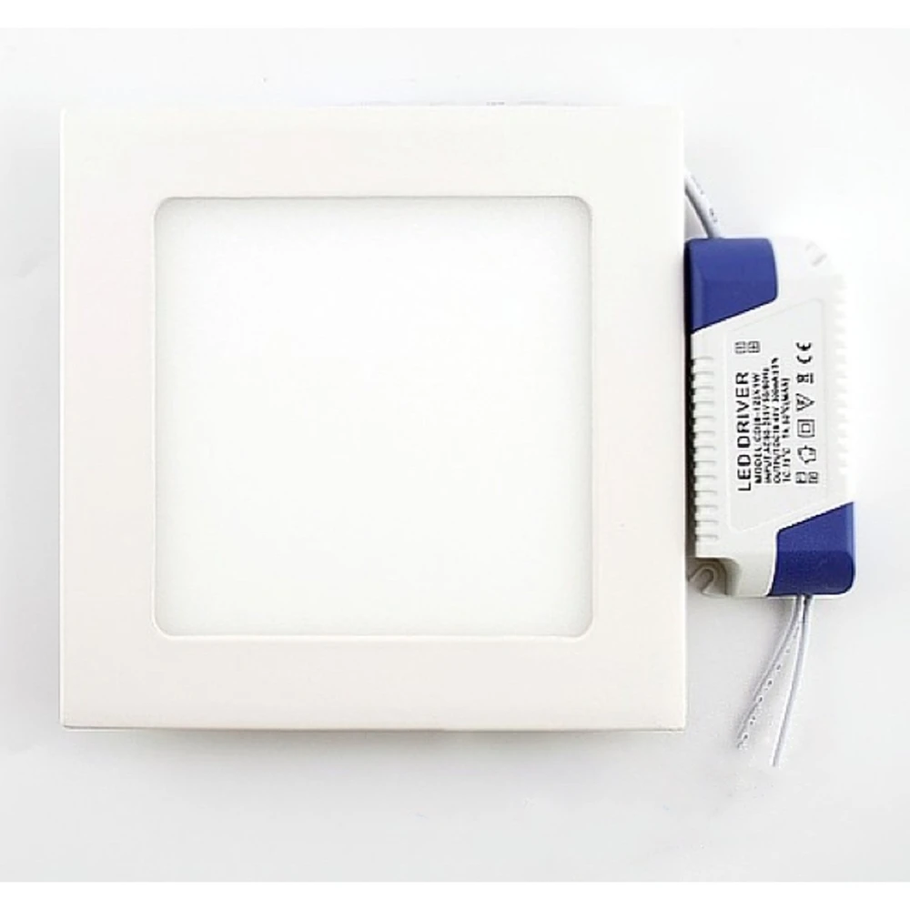Placa LED quadrada superslim 12W blanc fred 6000K per a il·luminació moderna