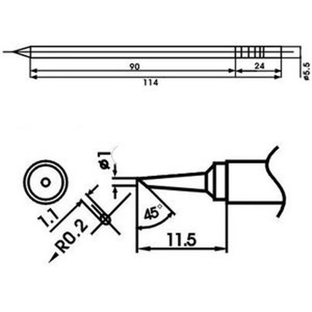 Punta soldador Aoyue LF-1BC amb resistència inclosa per a estacions de soldadura