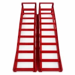 Rampes d'Acer per a Cotxe 2 Tones (4.400 lbs) — Set de 2 Rampes de Servei Portàtils per a Canvi d'Oli i Manteniment, Vermelles TSX TOOL