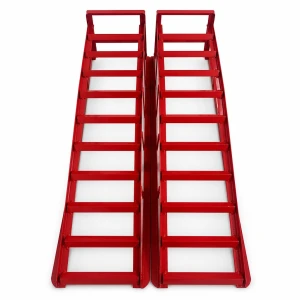 TSX TOOL Rampes d'Acer per a Cotxe 2 Tones (4.400 lbs) — Set de 2 Rampes de Servei Portàtils per a Canvi d'Oli i Manteniment, Vermelles TSX TOOL