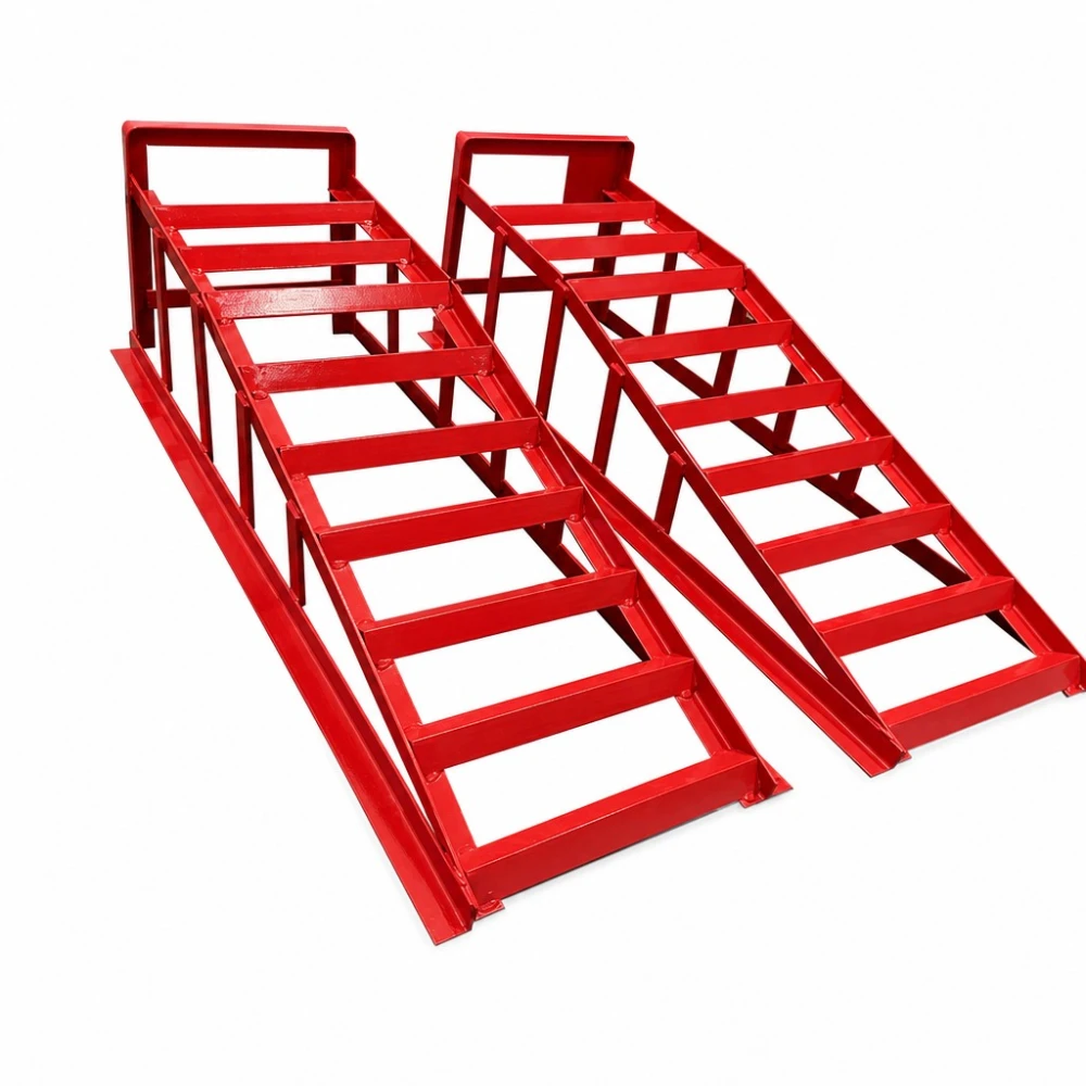 Rampes d'Acer per a Cotxe 2 Tones (4.400 lbs) — Set de 2 Rampes de Servei Portàtils per a Canvi d'Oli i Manteniment, Vermelles TSX TOOL