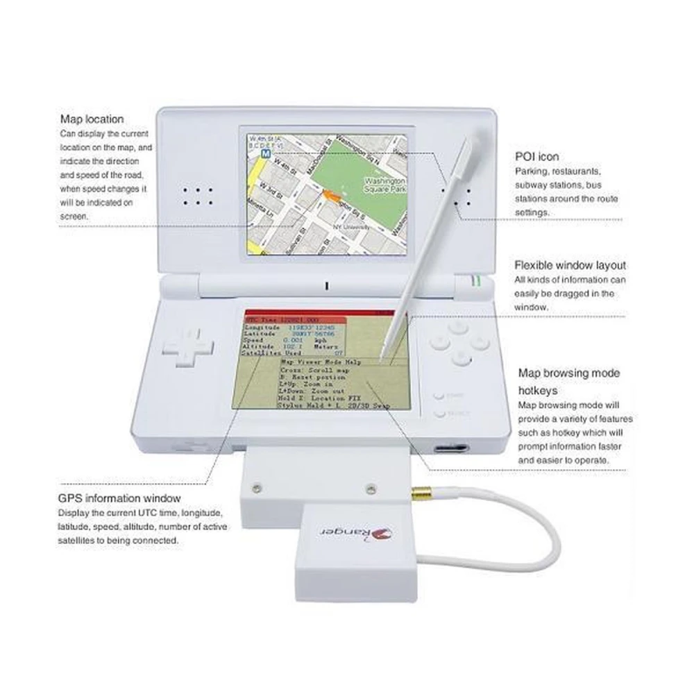 Ranger NDS GPS System per a Nintendo DS Lite - Navegació GPS innovadora