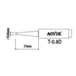 Recanvi punta soldador Aoyue T0,8D per a estacions de soldadura