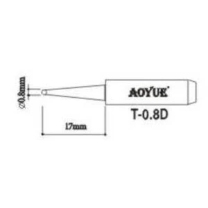 Recanvi punta soldador Aoyue T0,8D per a estacions de soldadura