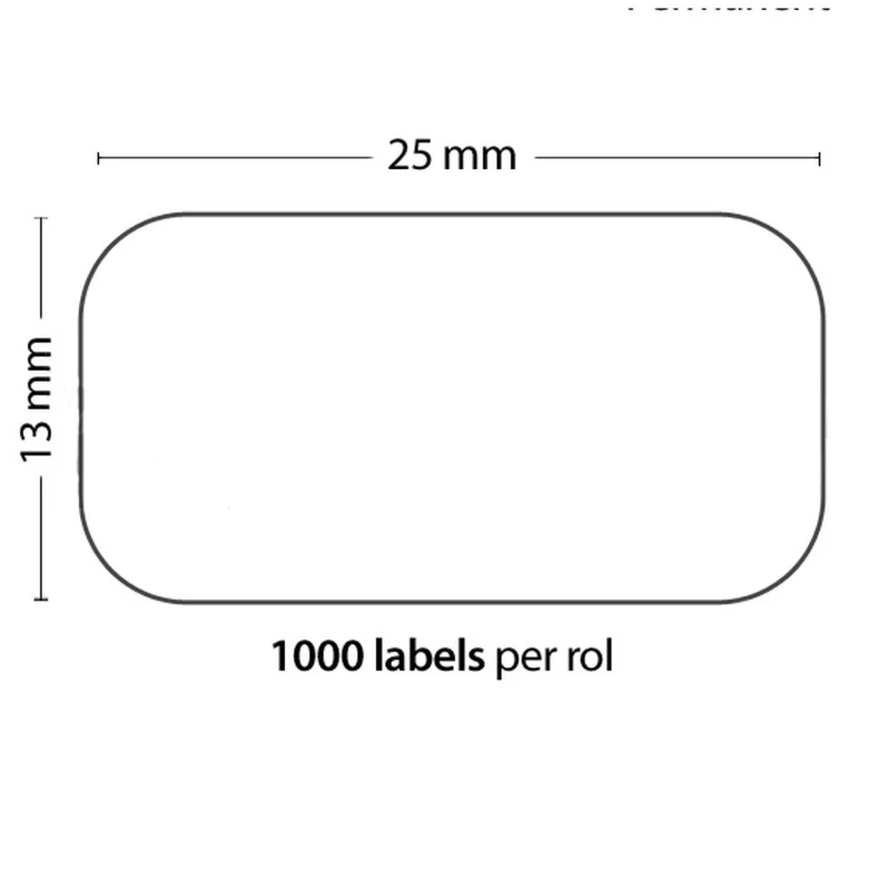 Rull d'etiquetes adhesives compatible Dymo 11353 - 1000 unitats 25mm x 13mm