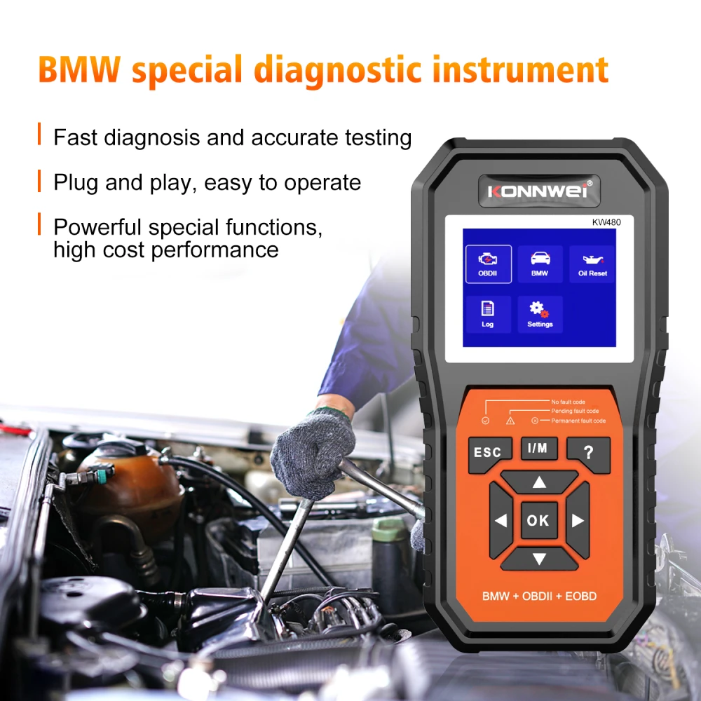Scanner de diagnòstic BMW Konnwei KW480 - OBD2 per a BMW