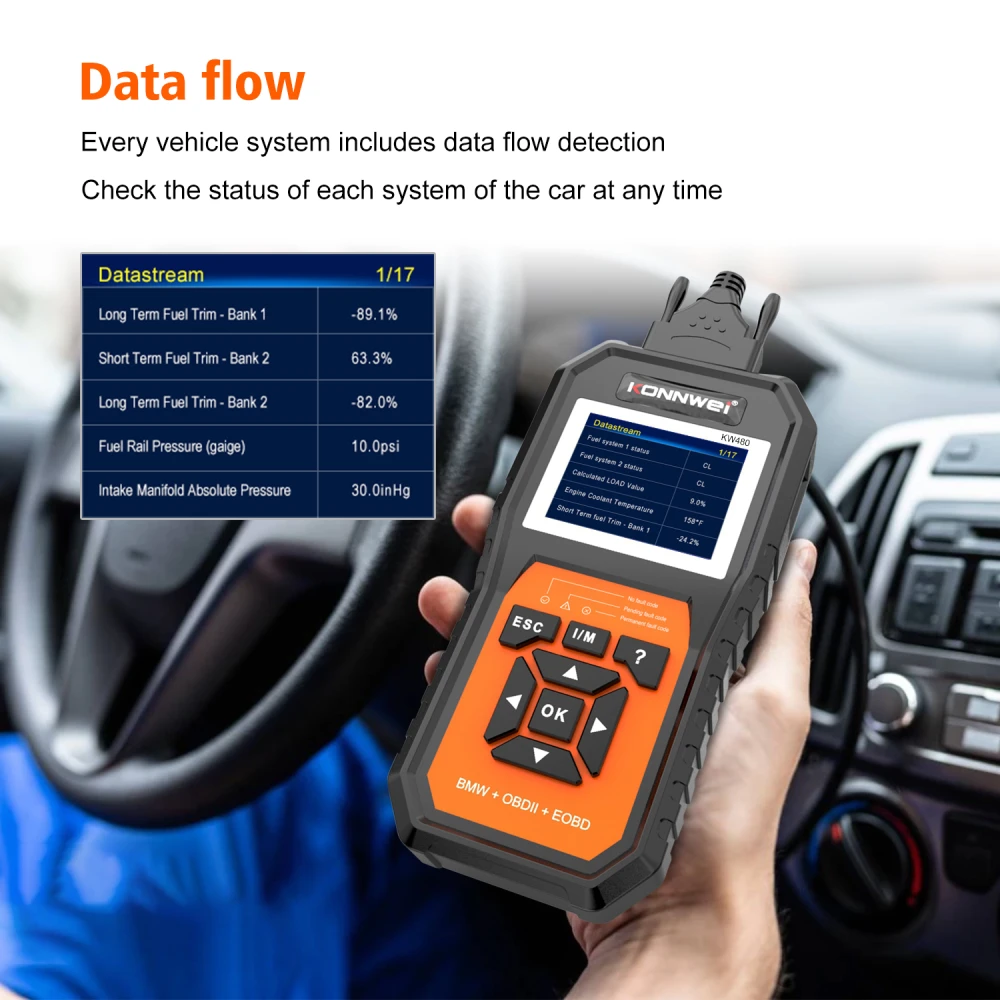 Scanner de diagnòstic BMW Konnwei KW480 - OBD2 per a BMW