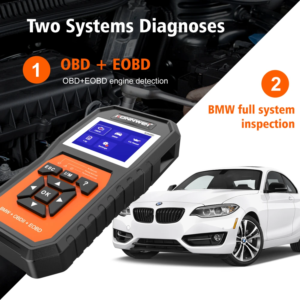 Scanner de diagnòstic BMW Konnwei KW480 - OBD2 per a BMW