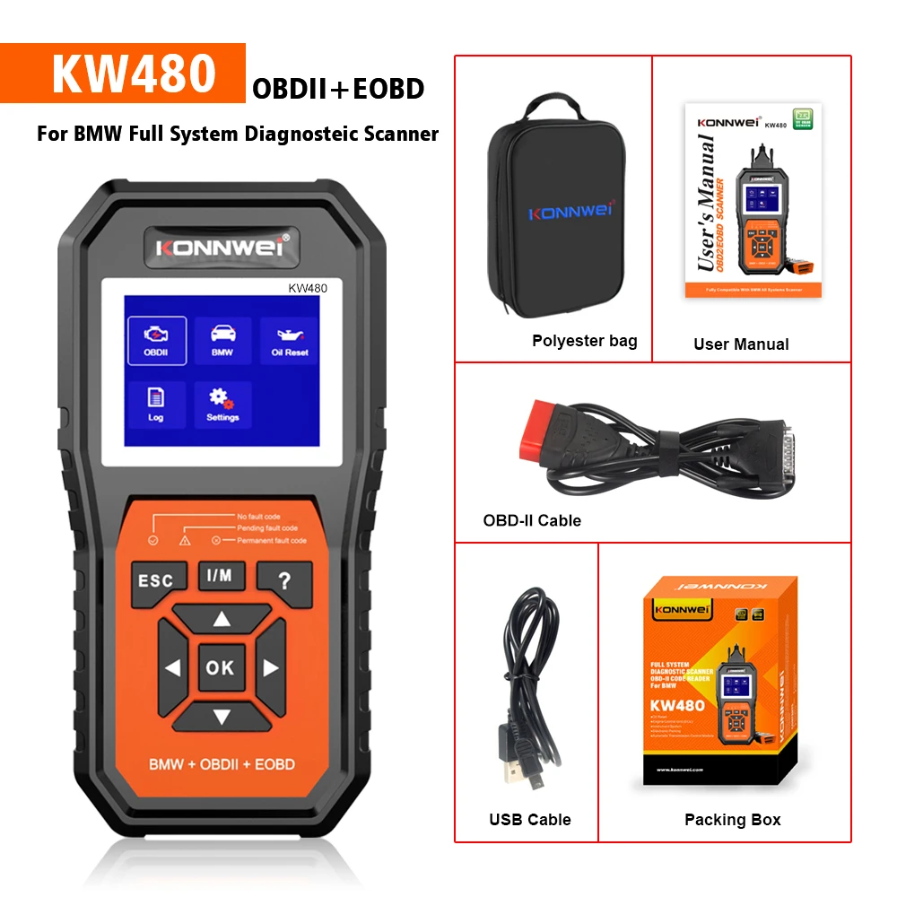 Scanner de diagnòstic BMW Konnwei KW480 - OBD2 per a BMW