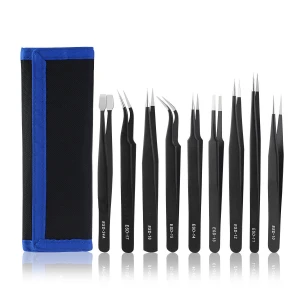 satkit Set 9pc Pinces de Precisió Acer Inox amb Recobriment Antiestàtic TSX TOOL