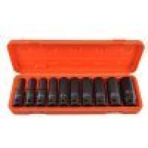 TSX TOOL Set de 10 vasos d'impacte llargs 1/2 10-24mm TSX TOOL per a taller