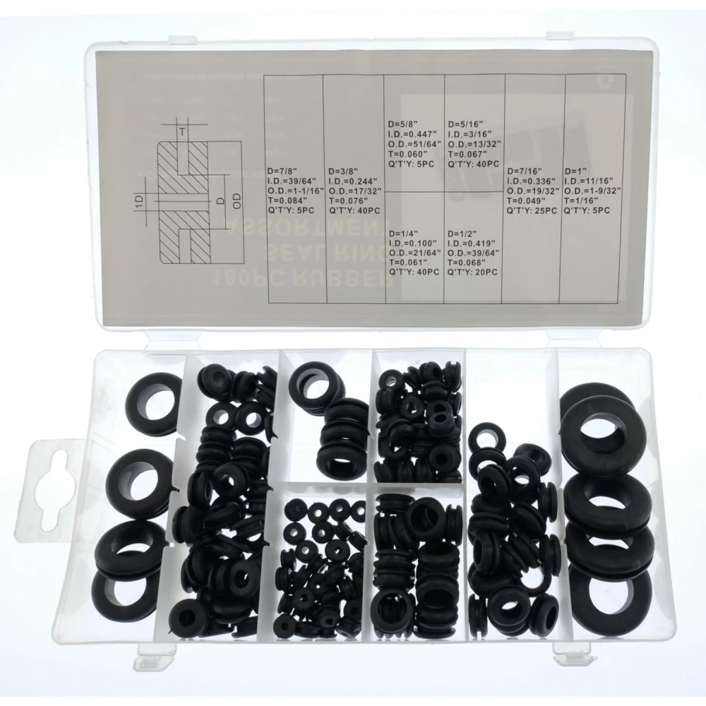Set passacables passafils 180 unitats amb 8 mides en caixa