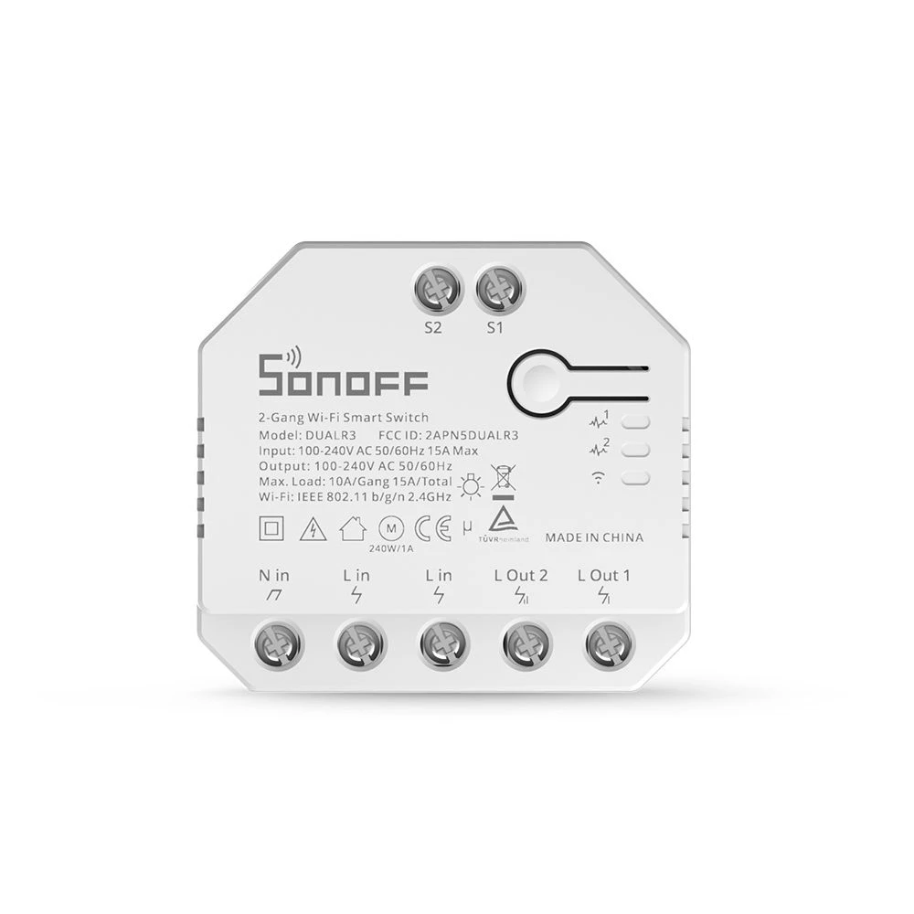 SONOFF DUAL R3 Interruptor intel·ligent dual amb mesura de potència i control domòtic