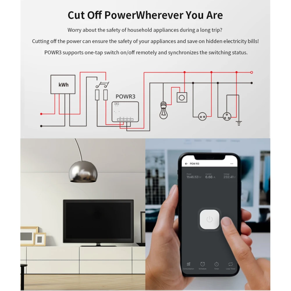 SONOFF Pow R3 - Interruptor intel·ligent WiFi d'alta potència amb monitorització