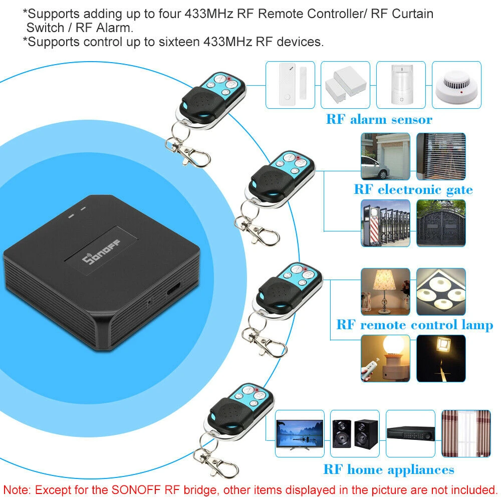 Sonoff RF Bridge 433MHz WiFi inalàmbric compatible amb Alexa i Google Home
