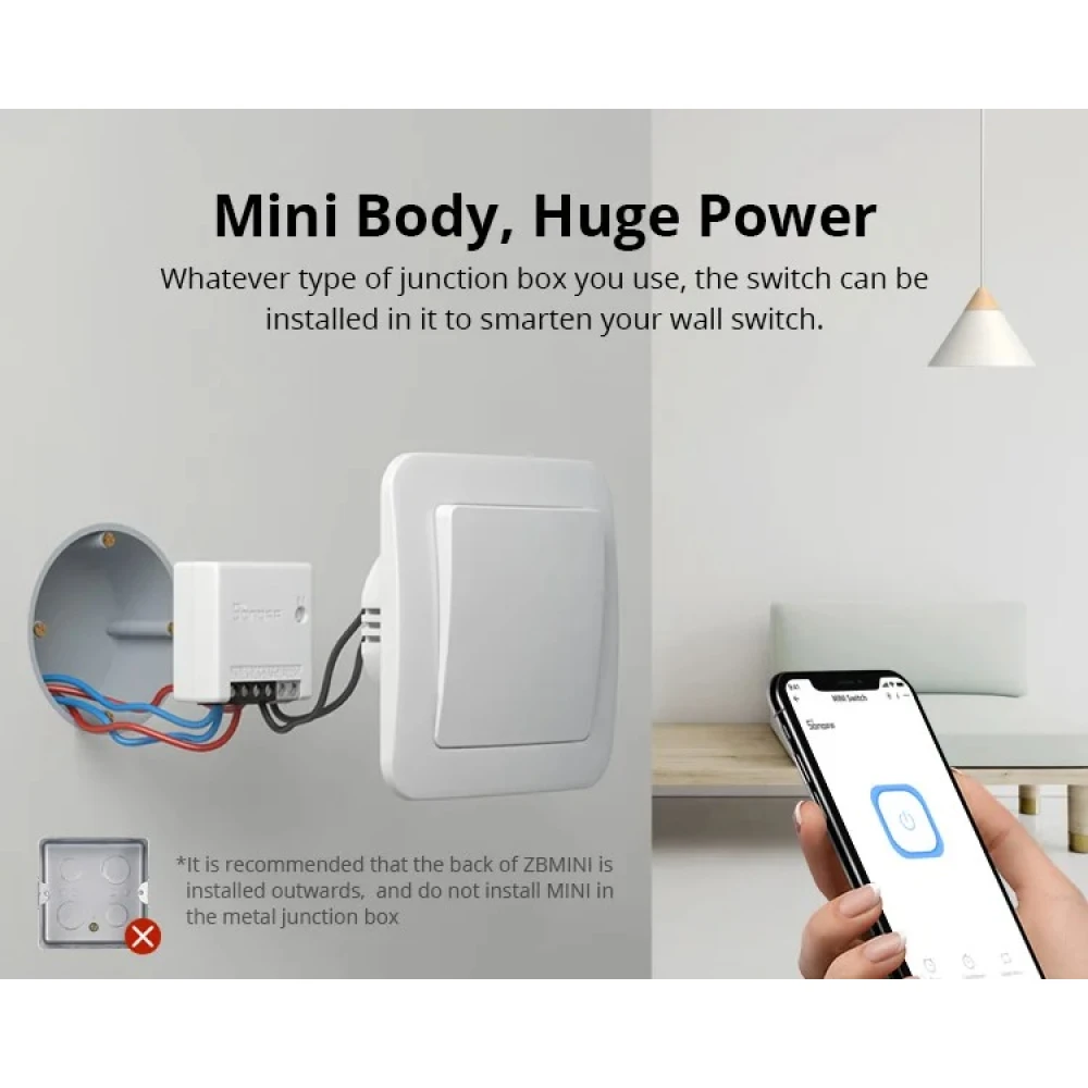 SONOFF ZBMINI ZigBee Interruptor Intel·ligent Mini per a Control de Llum 2 Vies