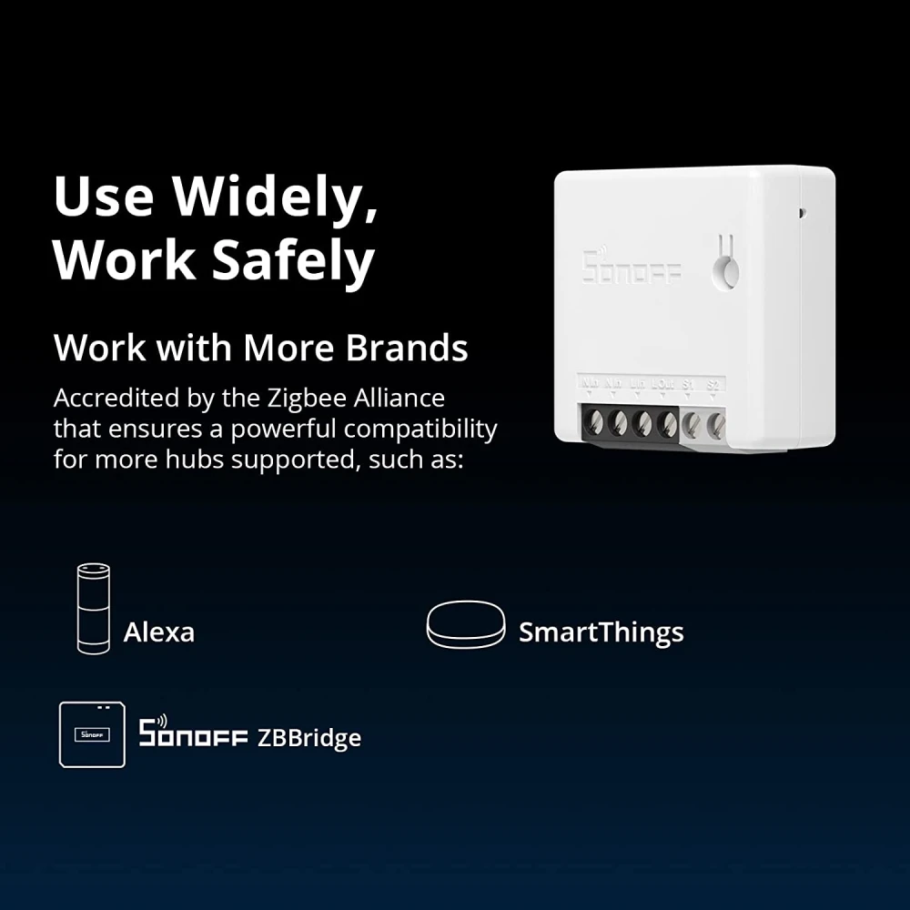 SONOFF ZBMINI ZigBee Interruptor Intel·ligent Mini per a Control de Llum 2 Vies