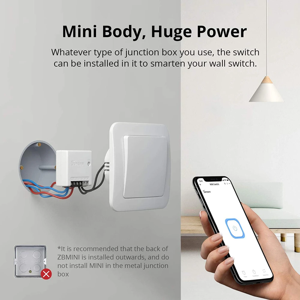 SONOFF ZBMINI ZigBee Interruptor Intel·ligent Mini per a Control de Llum 2 Vies