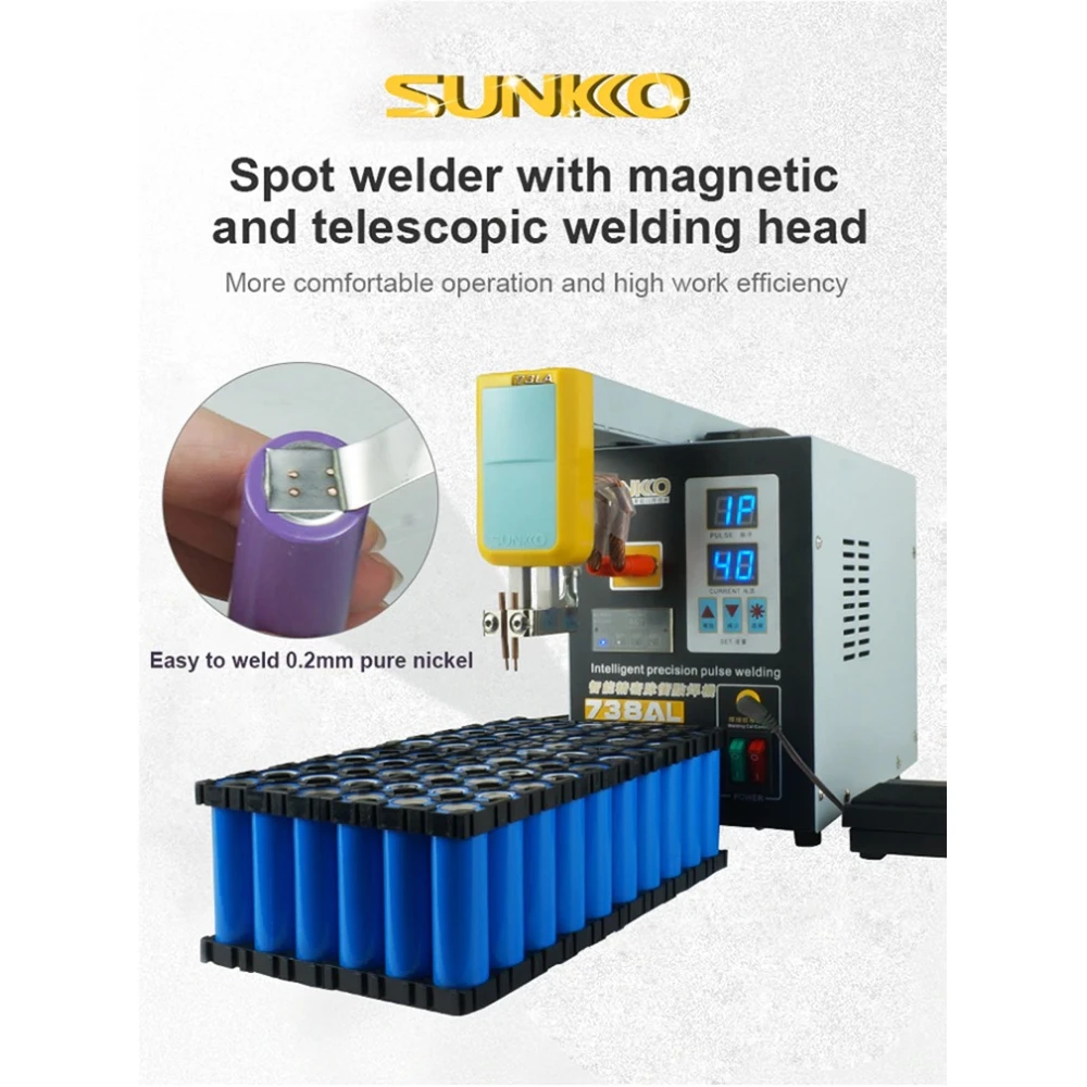 SUNKKO 738AL: soldadora per punts per a bateries 18650