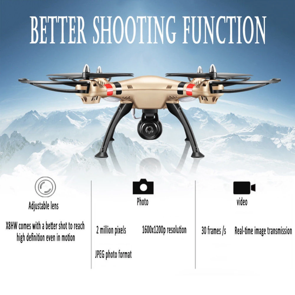Drone Syma X8hw Quadcopter FPV amb Càmera Wifi HD en Temps Real