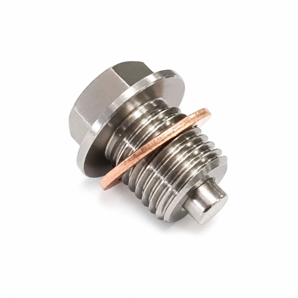 Tap de Drenatge d'Oli Magnètic Acer Inoxidable M12 x 1,5 amb Junta - Càrter Cotxe Moto