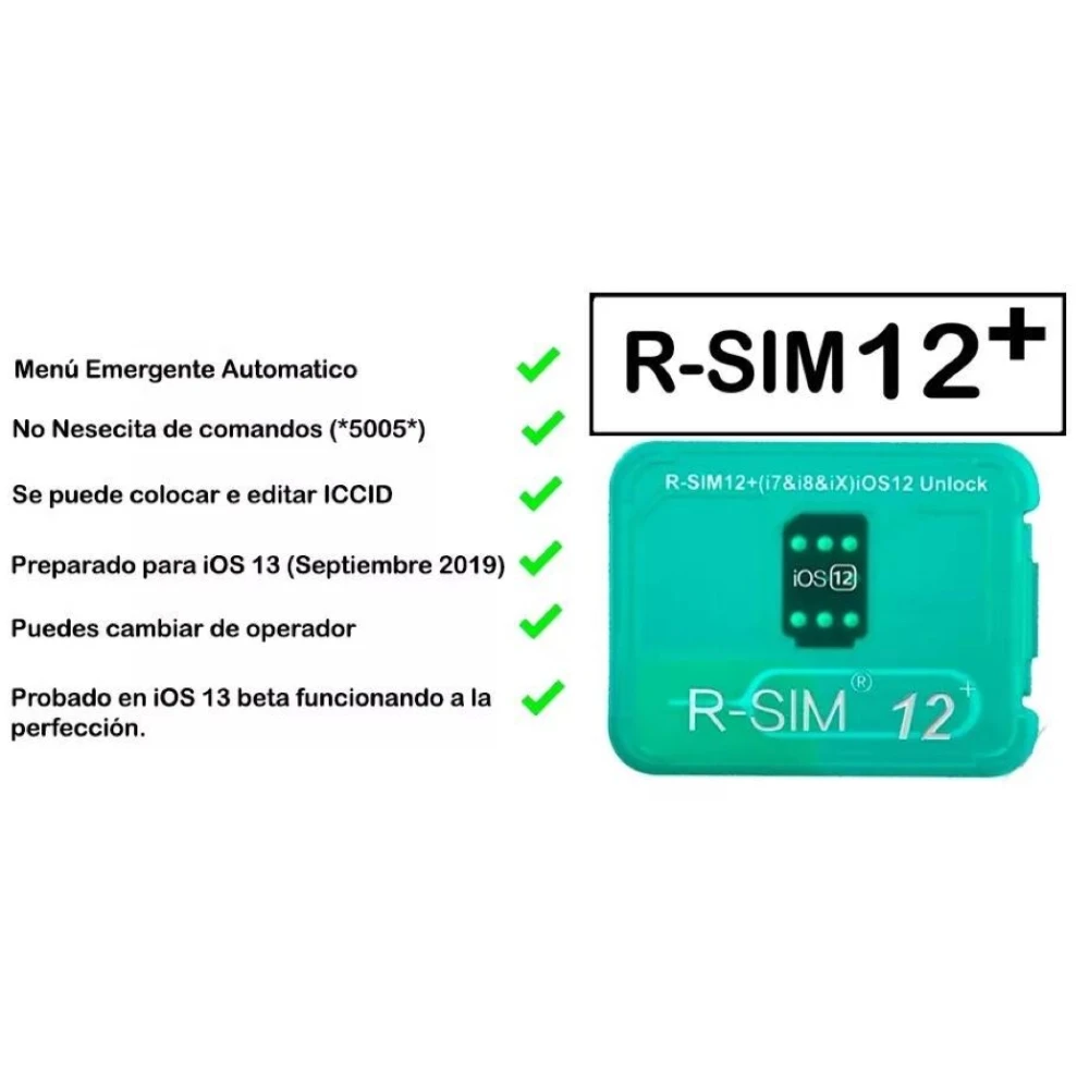 Targeta unlock R-SIM 12 per a iPhone 5s, 6, 6s, 7, 8 i X compatible amb iOS 11 i iOS 12