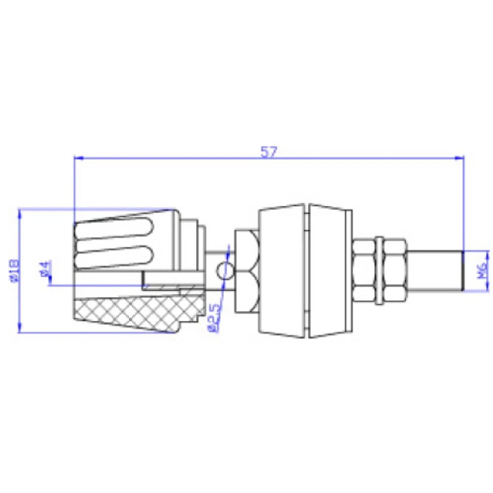 Terminals femella 4mm vermell negre 60v 50a pack 2 Amass per a panell