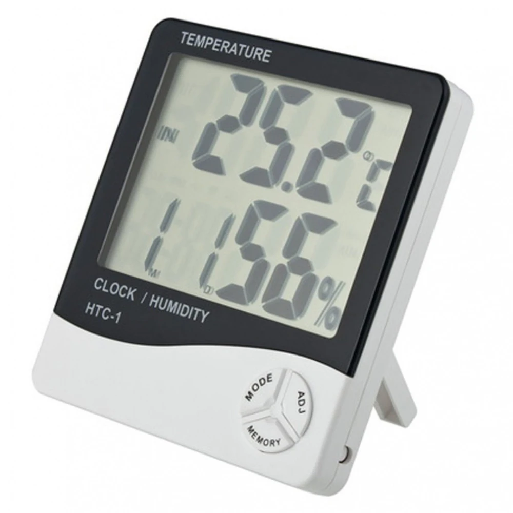Termòmetre digital higròmetre i rellotge HTC1 amb alarma i alta precisió