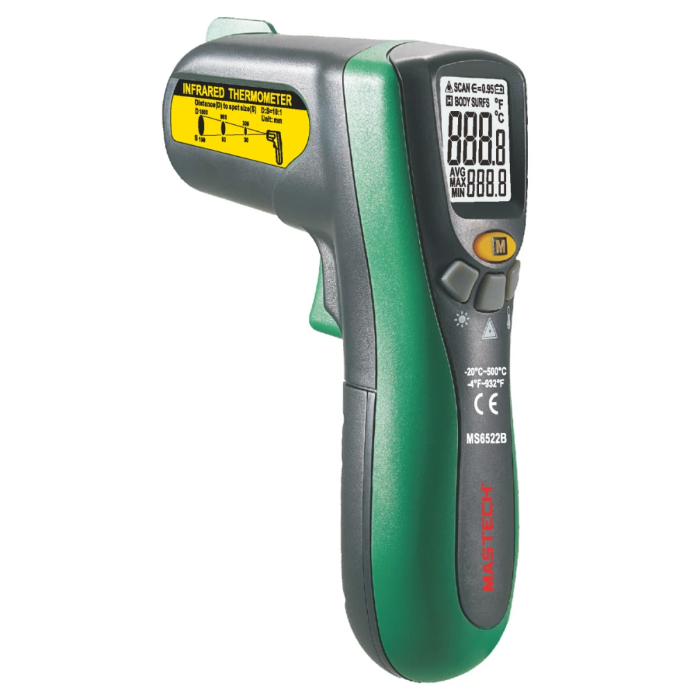 Termòmetre infraroig Mastech MS6522B amb làser (-20ºC a +500ºC)