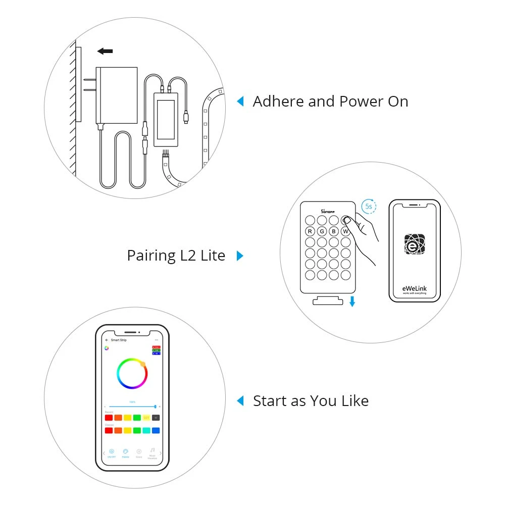 Tira LED intel·ligent WiFi SONOFF L2 Lite 5 metres amb comandament i app