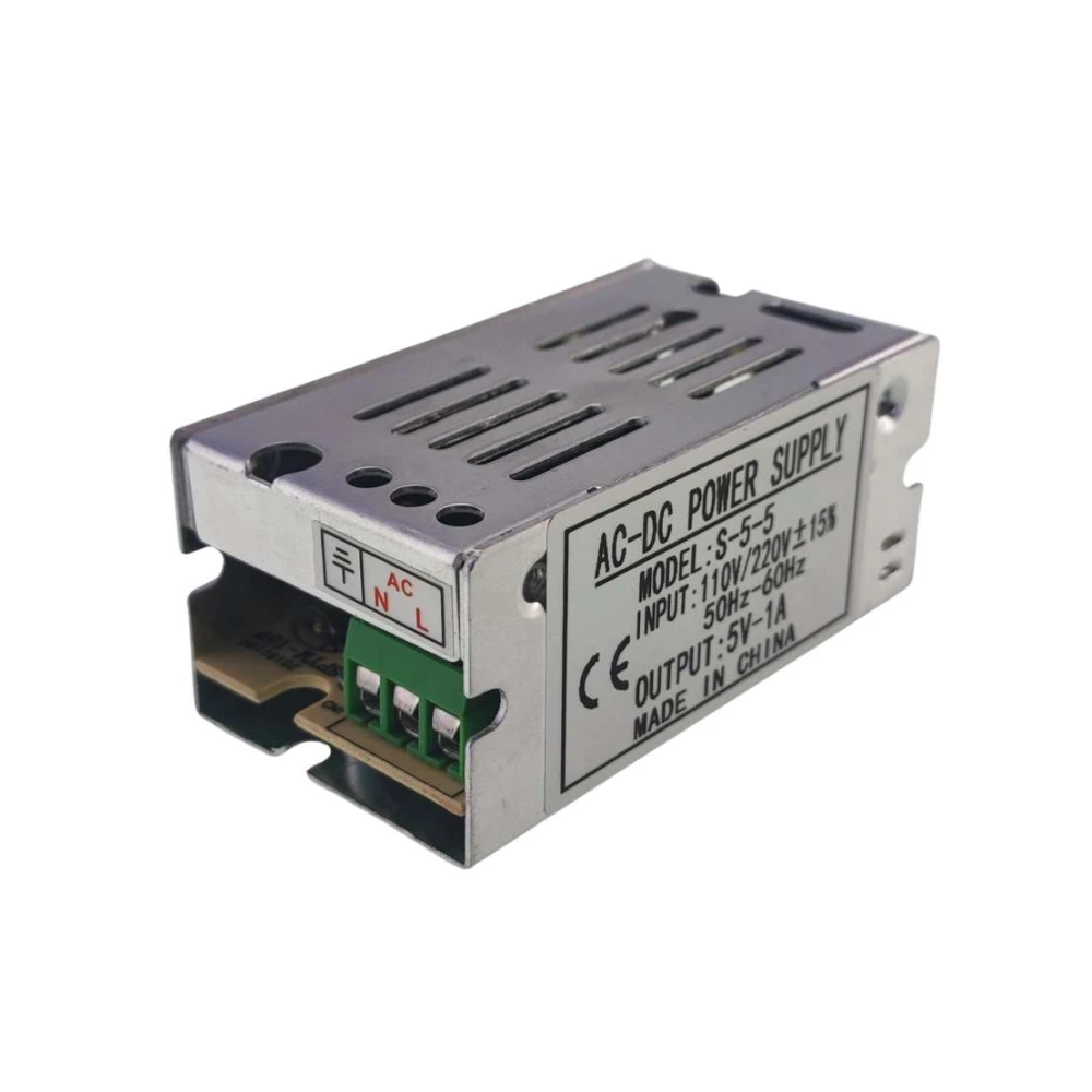Transformador AC a DC 220V a 5V 1 Amperi amb carcassa metàl·lica YourLed