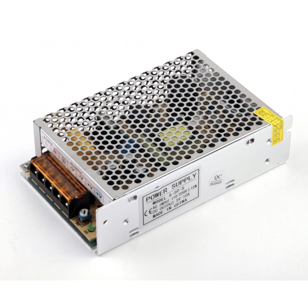 Fuente de alimentación 5V 10A para electrónica con terminal de tornillo
