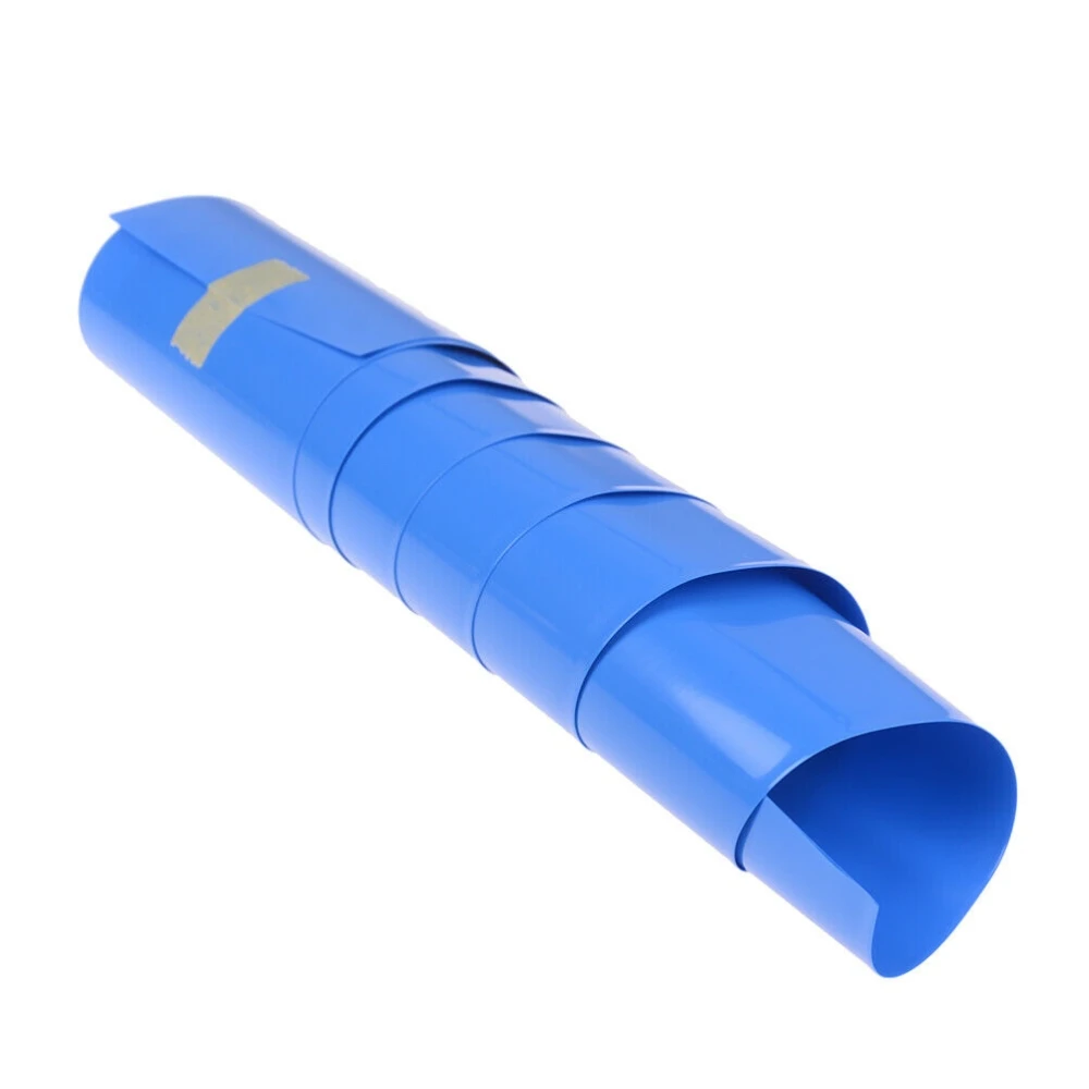 Vista del tubo termoretráctil azul para packs de baterías