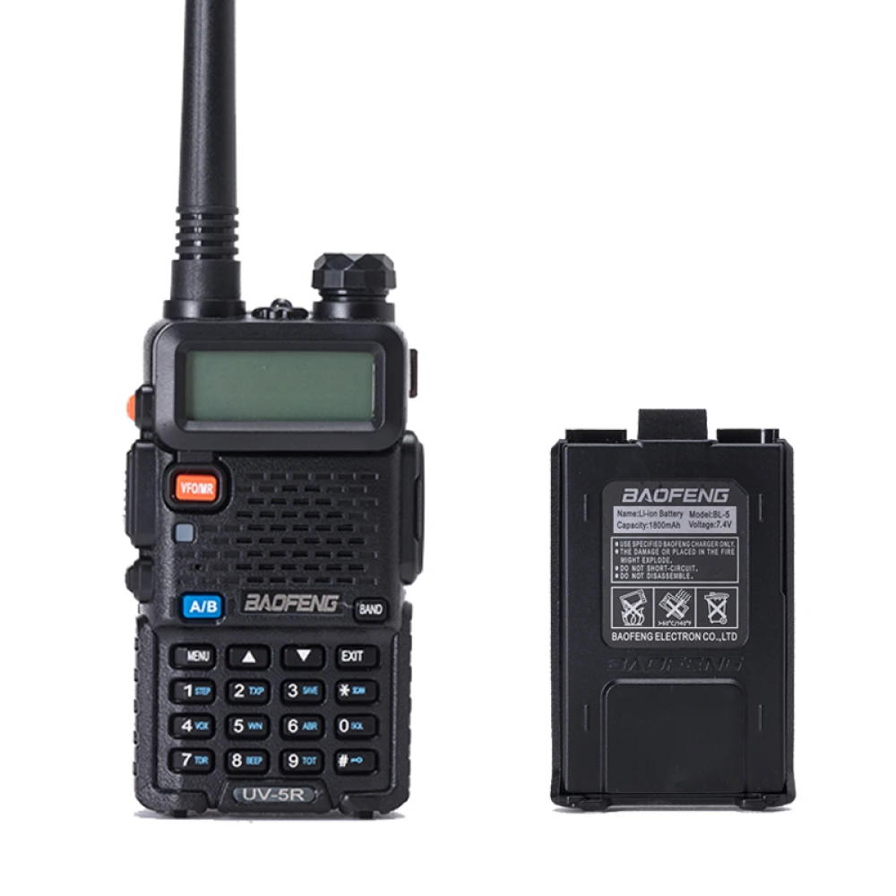 Walkie talkie Baofeng UV-5R 8W amb auricular i doble banda VHF/UHF